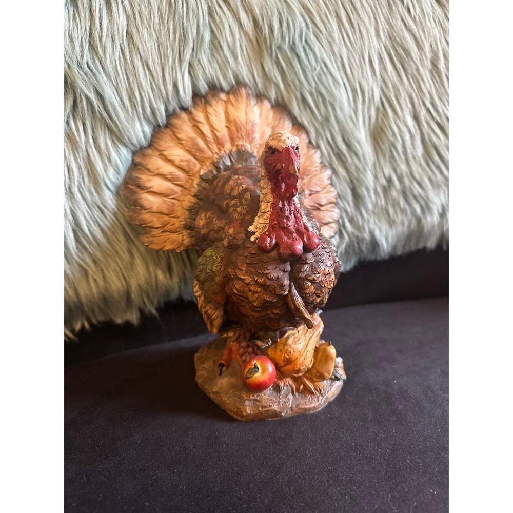 Thanksgiving Turkey Figurine Table Decor - Resin Fall Harvest Centerpiece 10"